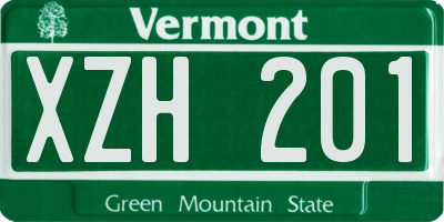 VT license plate XZH201