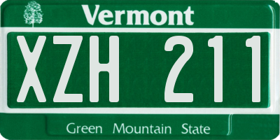 VT license plate XZH211