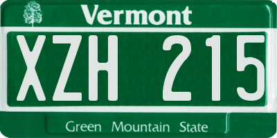 VT license plate XZH215