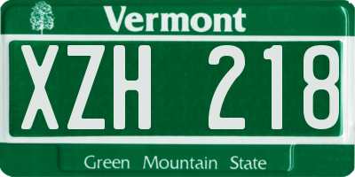 VT license plate XZH218