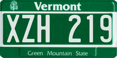 VT license plate XZH219