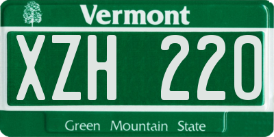 VT license plate XZH220