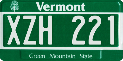 VT license plate XZH221