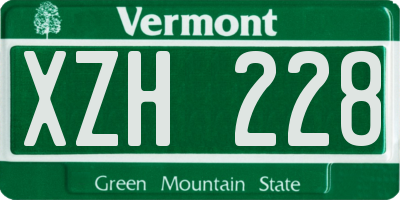 VT license plate XZH228