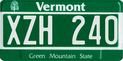 VT license plate XZH240