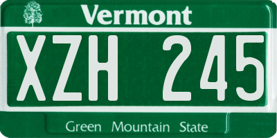 VT license plate XZH245