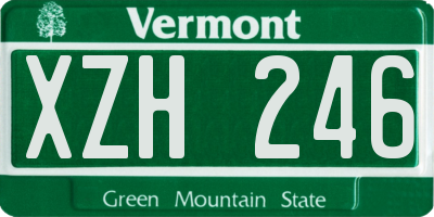 VT license plate XZH246