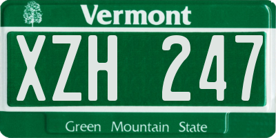 VT license plate XZH247
