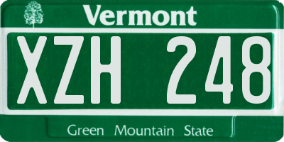 VT license plate XZH248