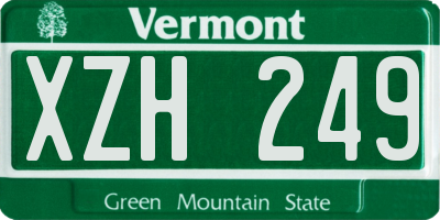 VT license plate XZH249