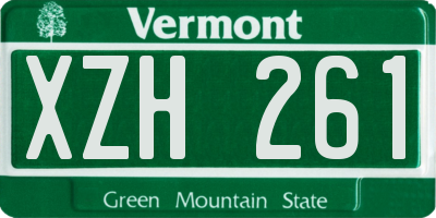 VT license plate XZH261