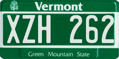VT license plate XZH262