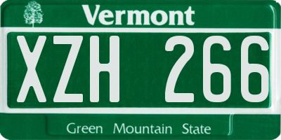 VT license plate XZH266