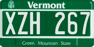VT license plate XZH267