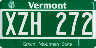 VT license plate XZH272