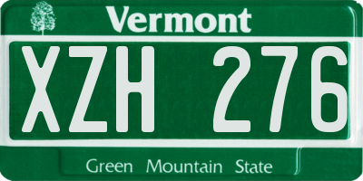 VT license plate XZH276