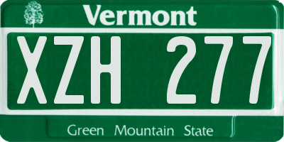 VT license plate XZH277