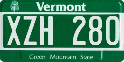 VT license plate XZH280