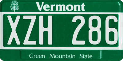 VT license plate XZH286