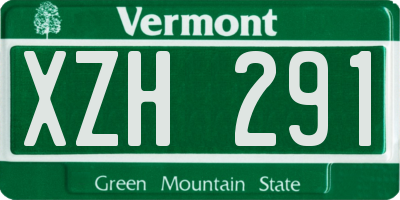 VT license plate XZH291