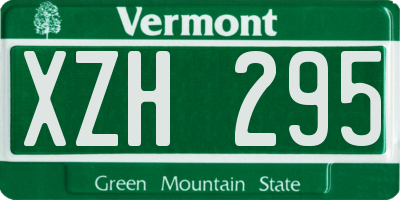 VT license plate XZH295