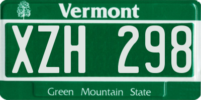 VT license plate XZH298