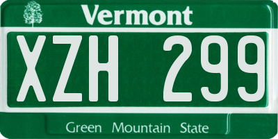 VT license plate XZH299