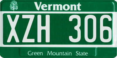 VT license plate XZH306