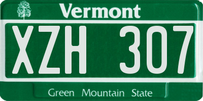 VT license plate XZH307