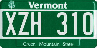 VT license plate XZH310