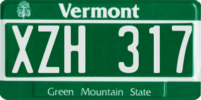 VT license plate XZH317