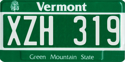 VT license plate XZH319