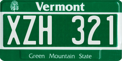 VT license plate XZH321