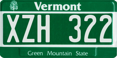 VT license plate XZH322