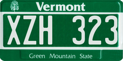 VT license plate XZH323