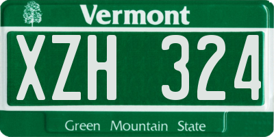 VT license plate XZH324