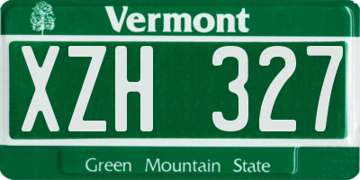 VT license plate XZH327