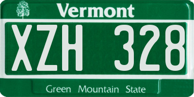VT license plate XZH328