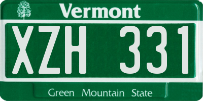 VT license plate XZH331