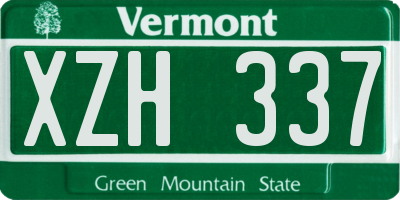 VT license plate XZH337