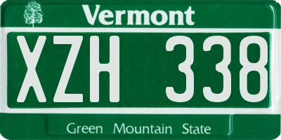 VT license plate XZH338