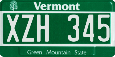 VT license plate XZH345