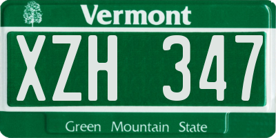 VT license plate XZH347