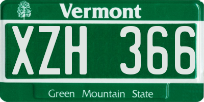 VT license plate XZH366