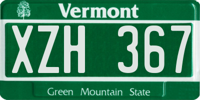 VT license plate XZH367