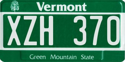 VT license plate XZH370