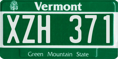 VT license plate XZH371