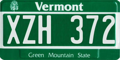 VT license plate XZH372