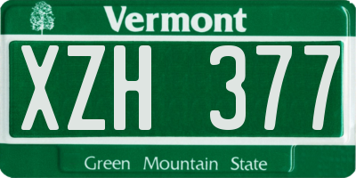 VT license plate XZH377