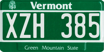 VT license plate XZH385